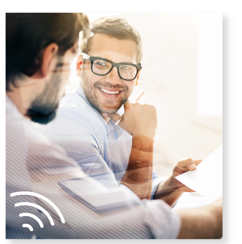 Man wearing glasses smiling